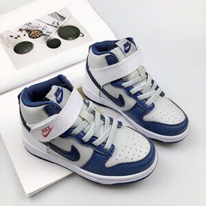 Nike SB Dunk Low Low-Top Sneakers In Gray And Blue